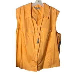 Y2K, vtg,NWT, LEE  shirt,women 3X  .Orange ,cotton blend ,cottagecore,